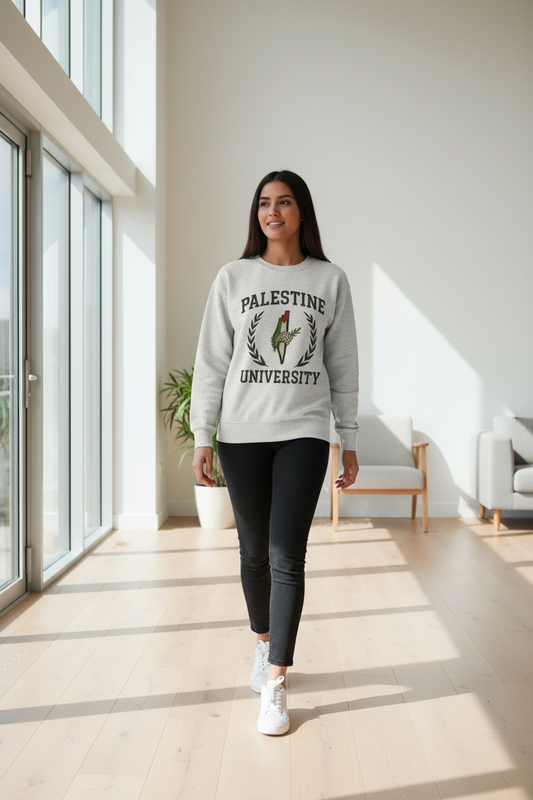 Palestine University "NEVER SILENCED" Crewneck